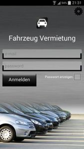 Smartphone App für Fahrzeugvermietung>