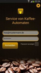 Smartphone App für Kaffeeautomaten