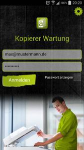 Smartphone App für Kopierer Wartung